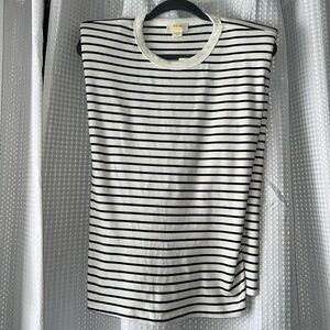 Maeve by Anthropologie striped boxy muscle tee with shoulder pad structure